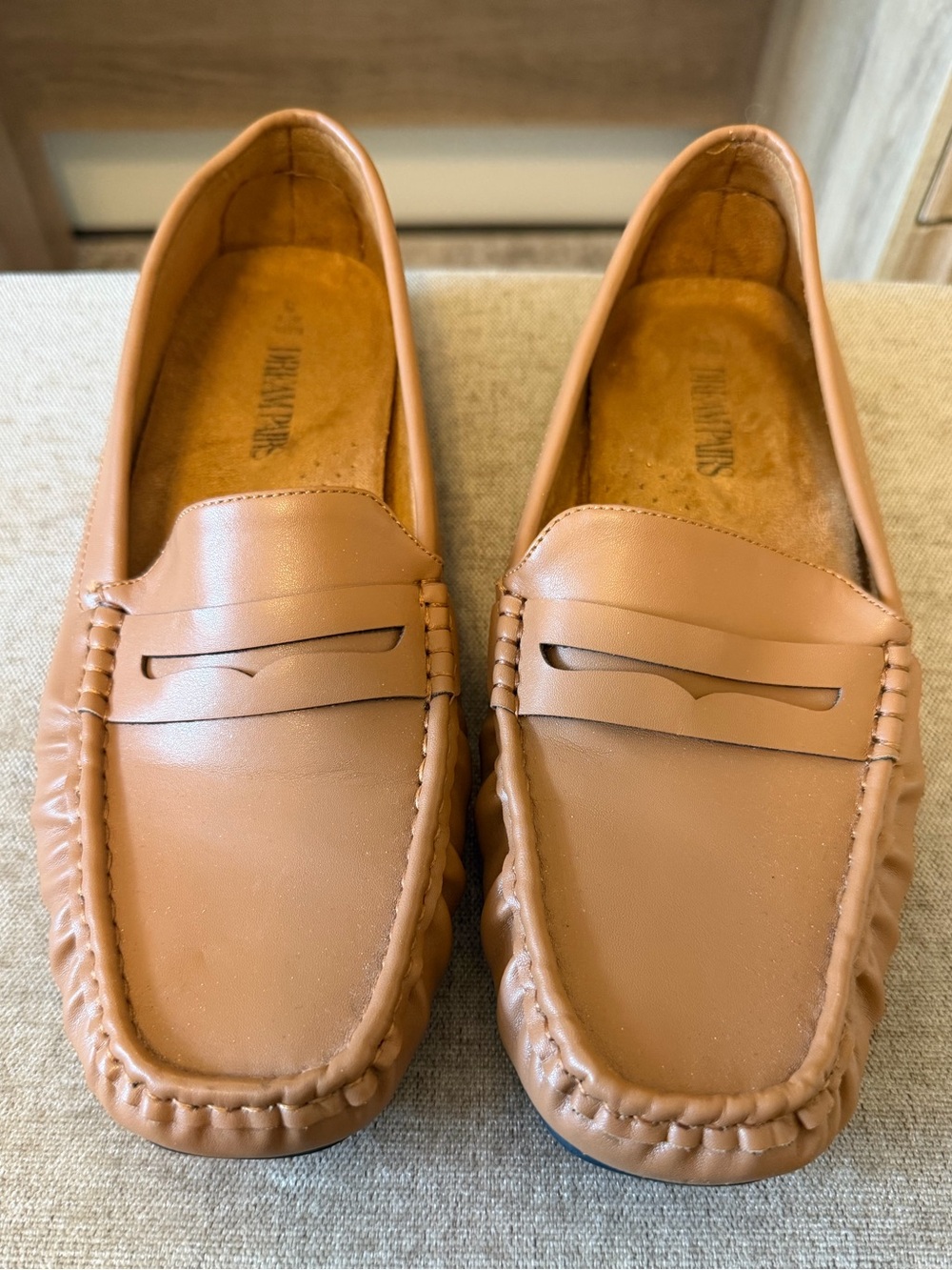Dream Pairs Women's Tan Slip-On Loafers